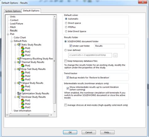 Image result for SolidWorks Simulation Options