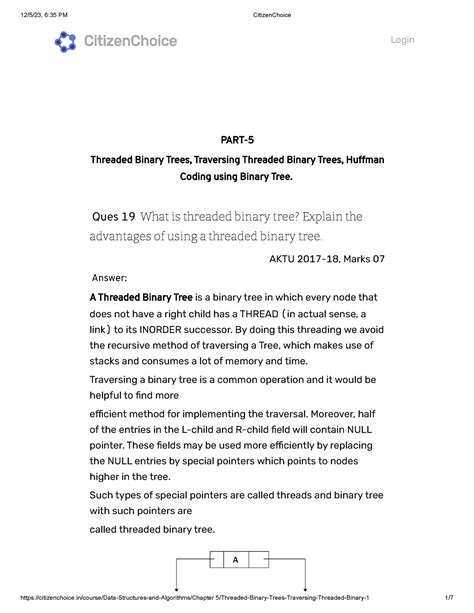 ds tree questions - PART- Threaded Binary Trees, Traversing Threaded ...