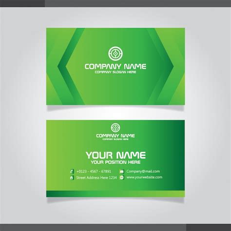 Green modern creative business card and name card | Premium Vector