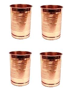 Buy RR Kitchen Wares Plain Copper Glasses (300 ML) | 100% Pure ...