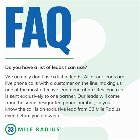 Every lead from 33 Mile Radius is a real-time call from a customer ...