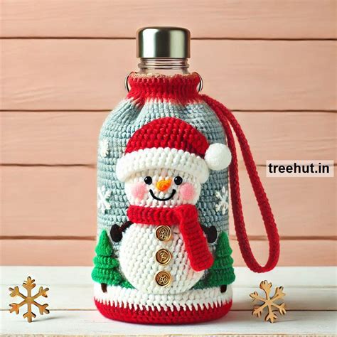 Crochet Christmas Water Bottle Bag Ideas for Selling or Gift Ideas