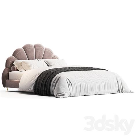Figueroa Beige Suede bed by Casaspace 3dsky | Free 3D Model Download ...