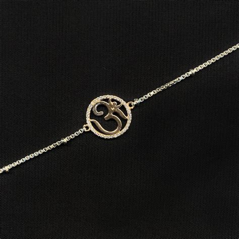 OM Charm Rakhi Silver Bracelet | Motifs India, Mumbai – Eternal ...