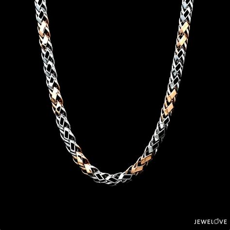 Jewelove™ Chains Men of Platinum | 5mm Rose Gold Fusion Chain for Men ...