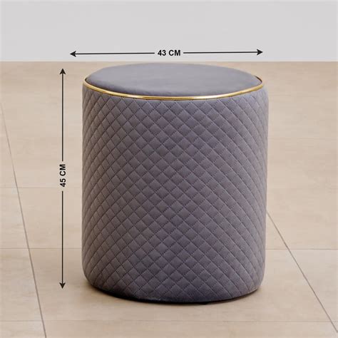 Buy Murphy Velvet Ottoman - Grey from Home Centre at just INR 29998.0