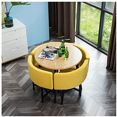 Buy jwcvazo 5-Piece Dining Table Set, 31.5in Modern Small Round Dining ...