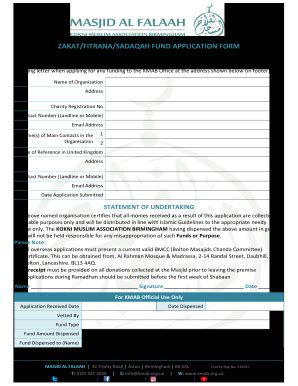 Fillable Online ZAKAT/FITRANA/SADAQAH FUND APPLICATION FORM Fax Email ...