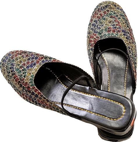 Exotic India Women Black Leather Fashion Sandals-6.5 UK (40 EU) (7 US ...