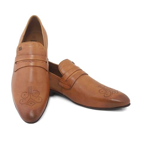 Shop Tan Slip-On Formal Penny Loafers Shoes | Ezok Shoes