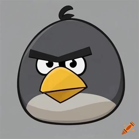 Black bird in angry birds style on Craiyon