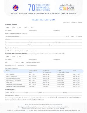 Fillable Online registration form - CSI 2018 mumbai Fax Email Print ...