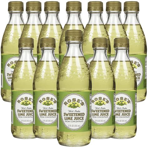 Rose’s Sweetened Lime Juice 12 Pack 12 OZ Bottle, | Perfect for ...
