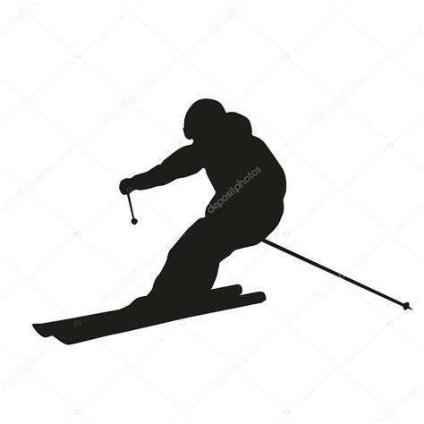 Silhouette De Ski De Fond