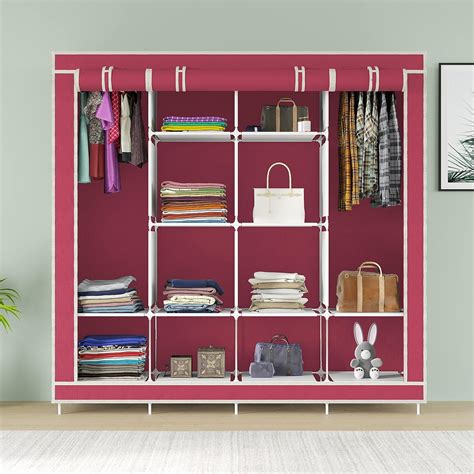 GTC® Collapsible Wardrobe 12 Shelves 4 Sides, Armoire almari Closet ...
