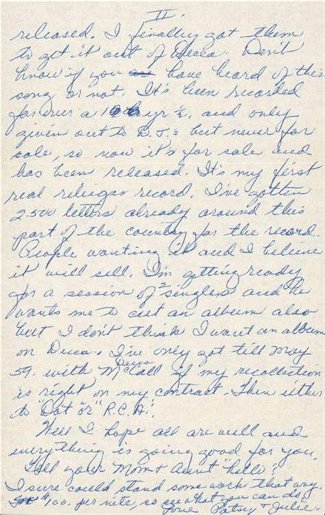 Image result for Patsy Cline Letters