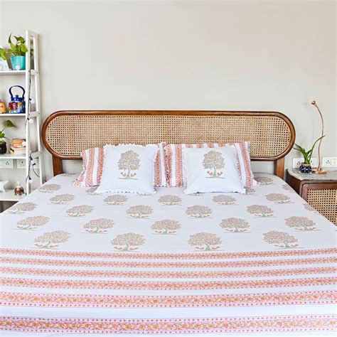 Buy Hand Block Printed Cotton Bedsheets Online | Bunaai