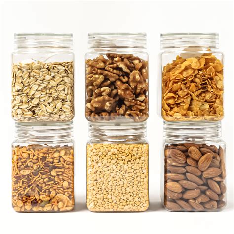 Pure Jars for Kitchen Storage | 6 pieces set with Spoon, 300 ml – Pearlpet