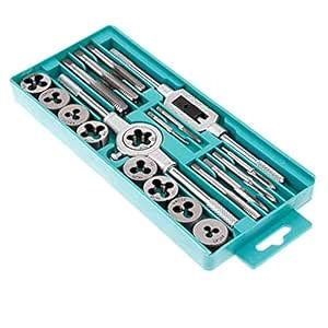 Hetkrishi 20pcs Metric Tap and Die Set Thread Tool M3 to M12 Thread ...
