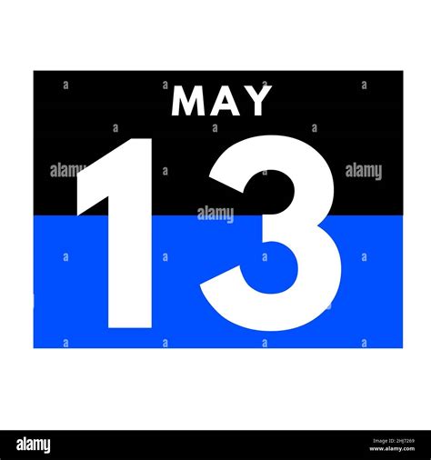 May 13 . Flat daily calendar icon .date ,day, month .calendar for the month of May Stock Photo ...