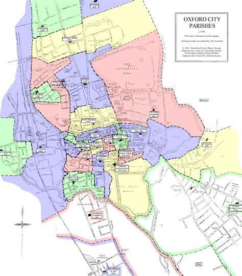 Oxford City Map | Oxfordshire Parish Registers & Maps | Oxfordshire Family History Society