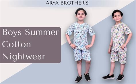 Buy ARYA BROTHER'S Boys Cotton Printed Night Suit Set | Kids Half ...