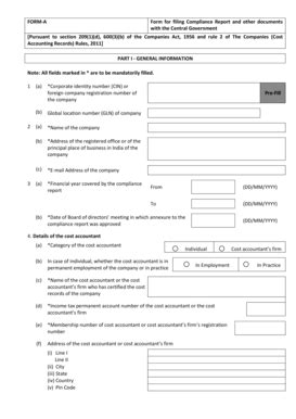 Fillable Online FORMA Form for filing Compliance Report and other ...