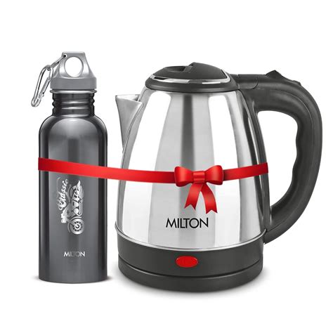 Milton Euroline Combo Set Go Electro Stainless Steel Electric Kettle, 2 ...