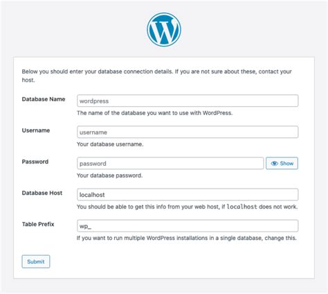 WordPress Database Settings Local 的图像结果