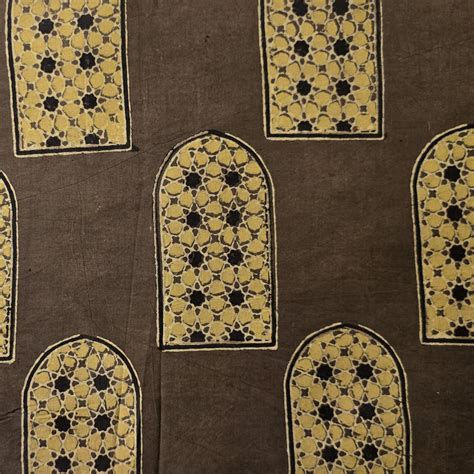 Pure Cotton Ajrak Brown With Black With Sandy Brown Window Hand Block ...