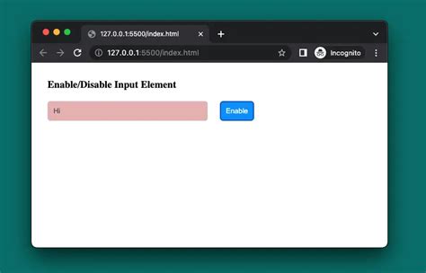 JavaScript Enable Input 的图像结果