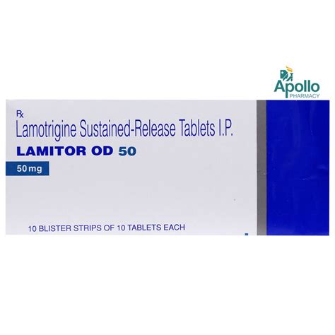 Lamitor OD 50 Tablet 10's Price, Uses, Side Effects, Composition ...