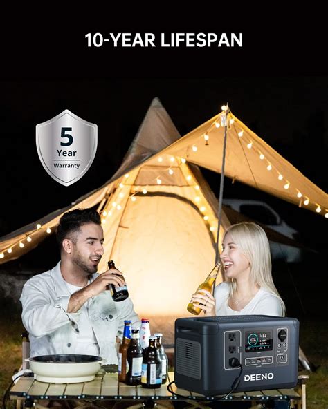 Buy DEENO Portable Power Station 1500W, 1036Wh LiFePO4 Battery Solar ...