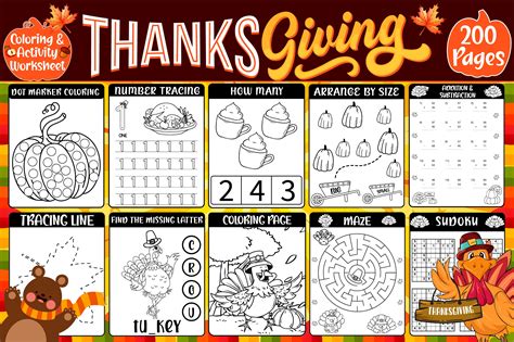 Thanksgiving Activity Pages for Kids Graphic by Omnia Hiba Designer · Creative Fabrica