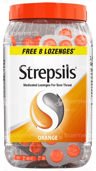 Strepsils Orange Flavour Medicated Lozenges 120 8 Free - Uses, Side ...