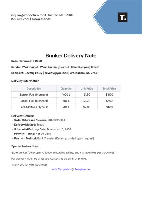Free Collection and Delivery Note Template to Edit Online