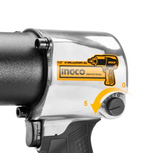 Ingco Air Impact Wrench, 7000 Rpm | 610Nm | 2 Hammer Mechanism ...