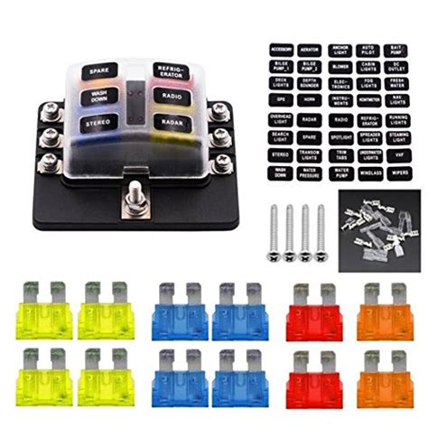 Buy Block fuse,6 Way Fuse Box Holder,Blade Fuse Box Holder with LED ...