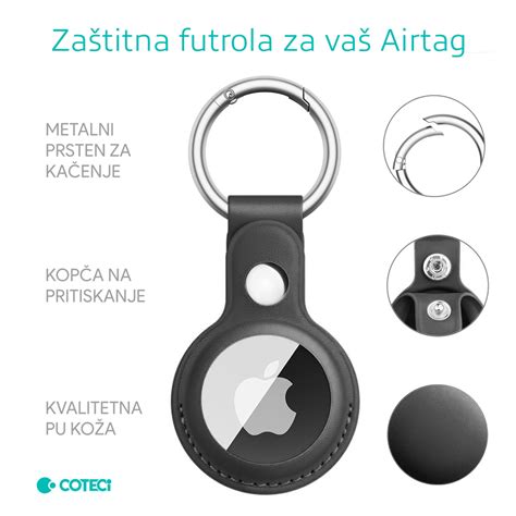 Kozna futrola za airTag crna - Mob-Shop