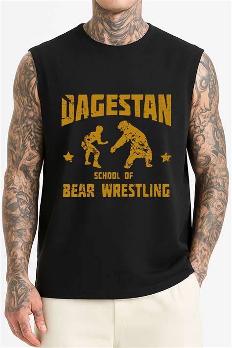 Dagestan Bear Wrestling Kolsuz Tişört | Almicrab Özel Koleksiyon