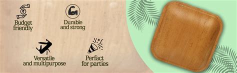 Areca Palm Leaf Plate 6 inches Square 100% Natural and Biodegradable ...