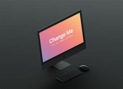 Free Isometric Matte Black iMac Pro Mockup PSD - Good Mockups