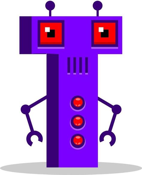 robot t Sticker Poster|Kids learning poster|Alphabet and number chart ...