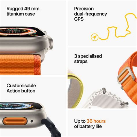 Apple Watch Ultra 49mm GPS + Cellular - ECG App, Temp sensor, Fall ...