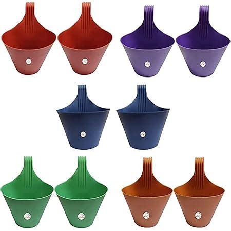 Leafy Tales Plastic Hook Hanging Pot, Multicolor 29 x 12 x 22 cm, 10 ...