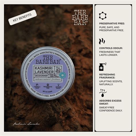 Buy Kashmiri Lavender Deodorant Online | The Bare Bar – THE BARE BAR