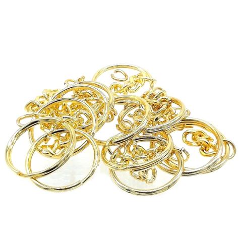 Gold Keyrings with Chain Open Jump Ring 12Pcs – SATYAM STATIONERS