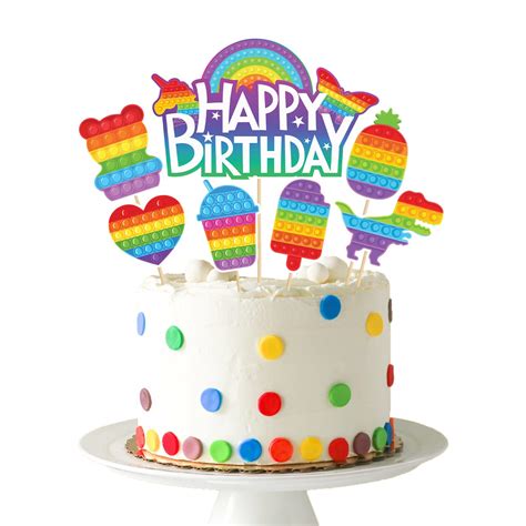 Zyozique Pop Bubble Cake Topper and Cup Cake Topper Pop on It Birthday ...