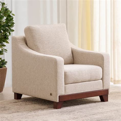Buy Sylvester Plus Fabric 1-Seater Sofa - Beige from Home Centre at ...