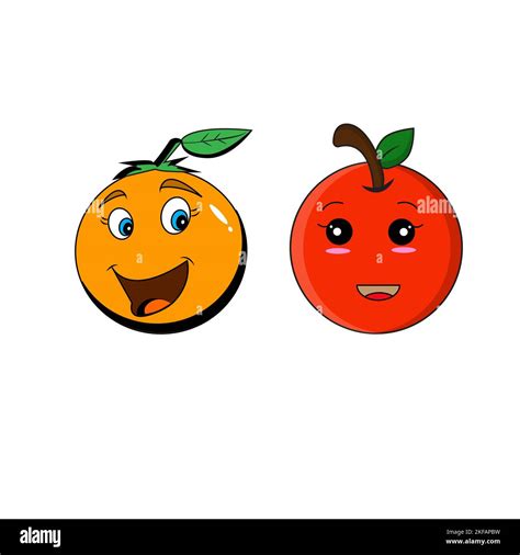 Red Orange Fruit Cartoon Face